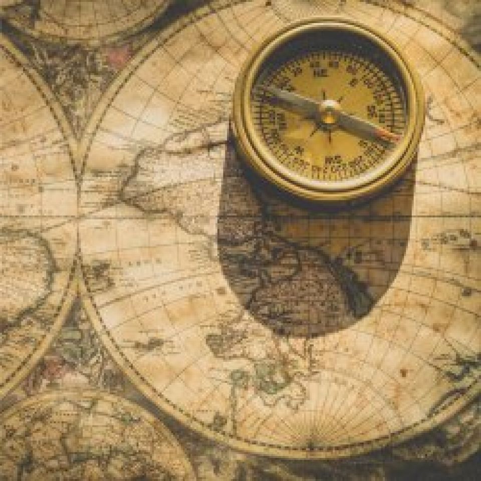 De landkaart en het kompas
